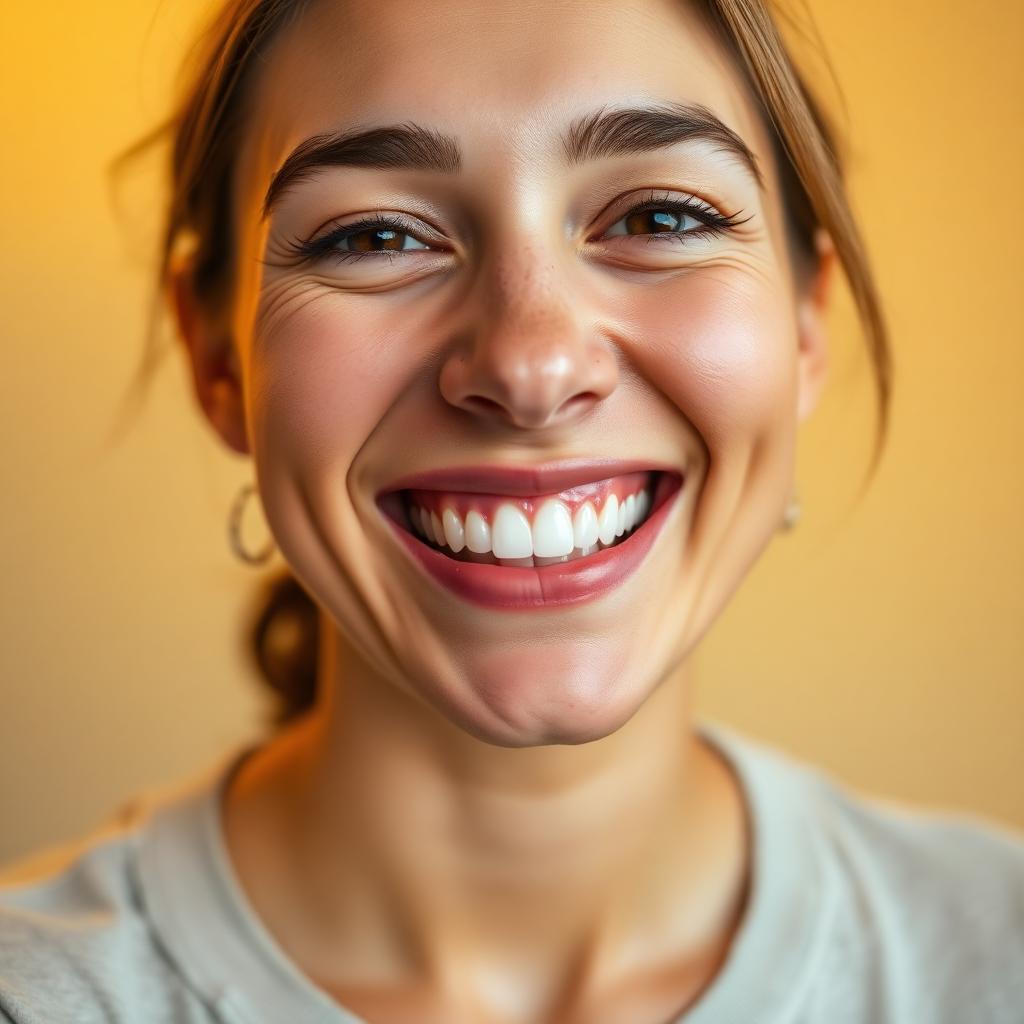 Paciente sorrindo após tratamento